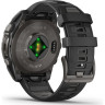 Смарт-часы Garmin Fenix 8 – 47 мм, AMOLED Sapphire, титан с DLC-покрытием Carbon Gray и силиконовым ремешком черного/серого цвета 010-02904-21